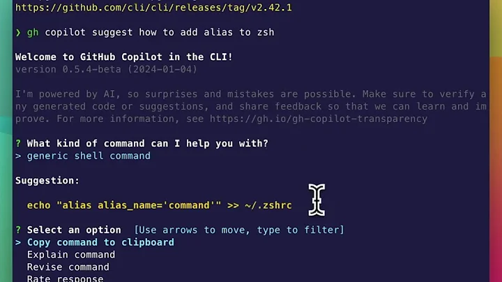 @GitHub Copilot in the CLI