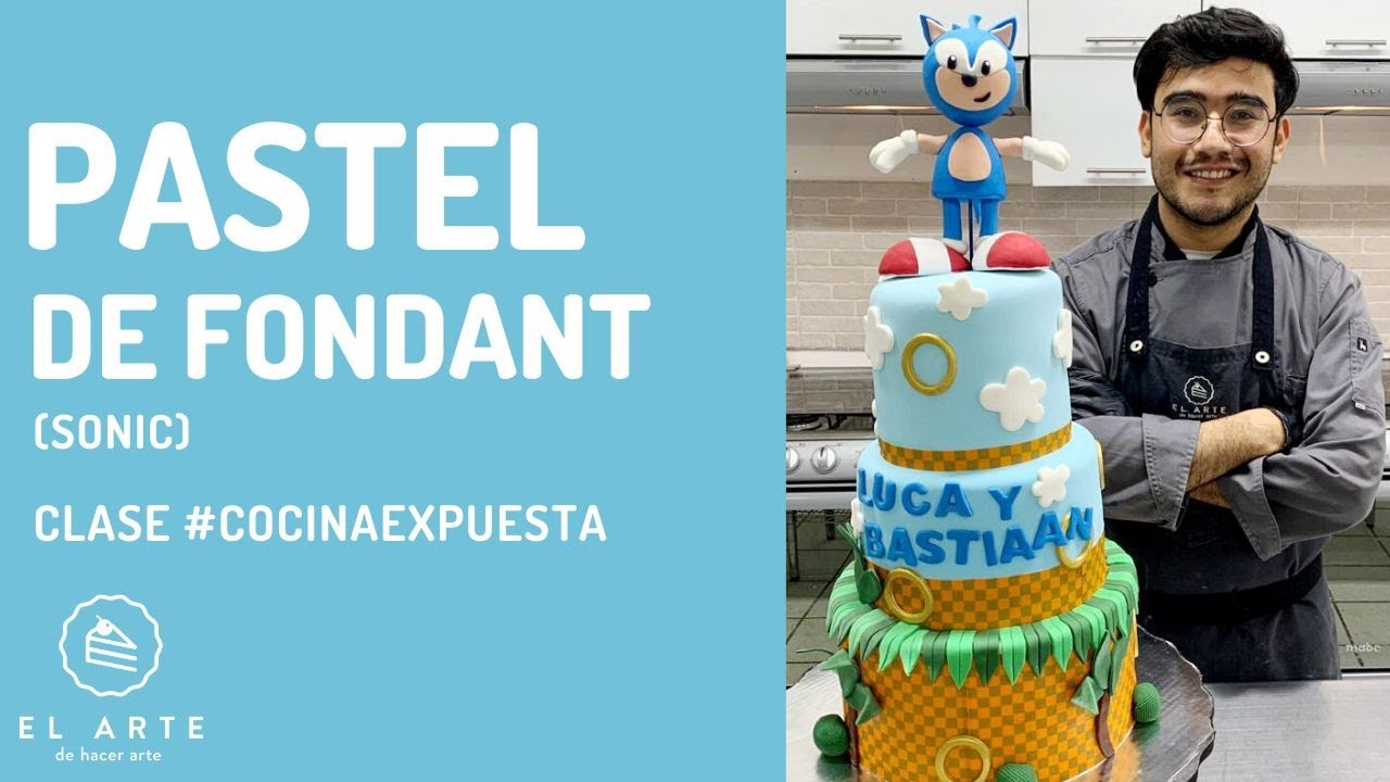 Cómo hacer un pastel de fondant temática Sonic - Clase en Cocina Expuesta  El arte de hacer arte - YouTube