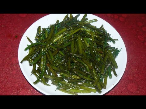 Просто вкусные жареные стрелки чеснока.