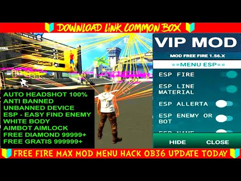 Free Fire Max Mod Menu Hack OB34 Update Today,100% Rank+Fly+Vbadge