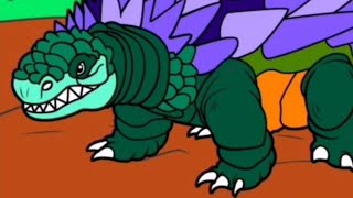 Coloring pages ankylosaurus | Coloring book dinosaur ankylosaurus and triceratops