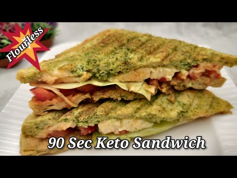 This 3-Ingredient Flourless Bread will Change Your Life90 SEC KETO Bread SandwichGluten Free Bread