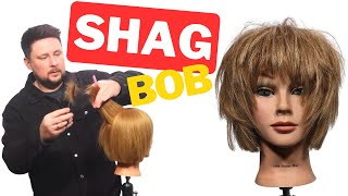 How to CUT a Textured SHAG Bob Haircut Trend