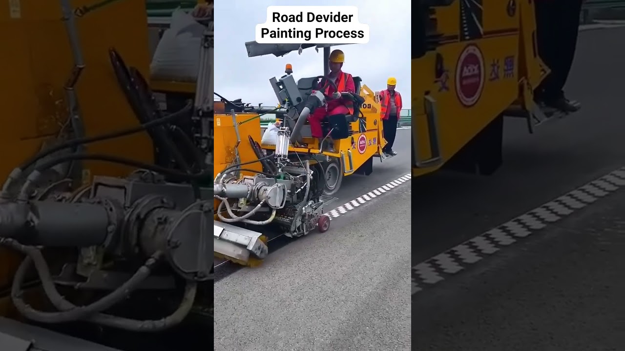 Incredible Road Divider Painting Process 
