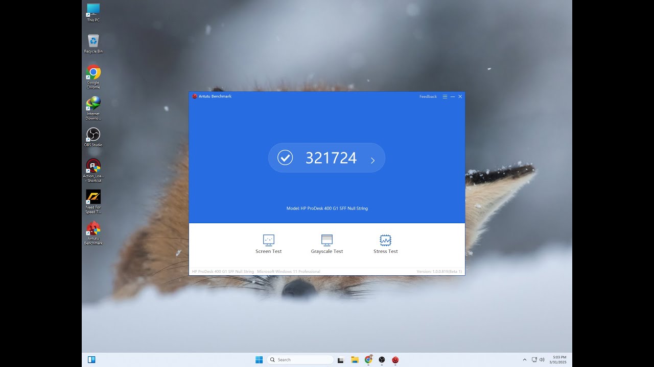 Core I5 4590 AnTuTu Benchmark Test With Windows 11 And 8GB DDR3
