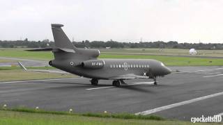 *RARE* Awesome Looking Dassault Falcon 7X OY-FWO close Taxi and Take off - Gloucestershire Airport