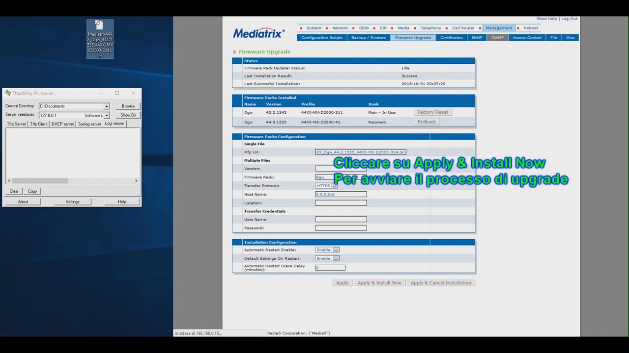 Mediatrix  upgrade Firmware with single file