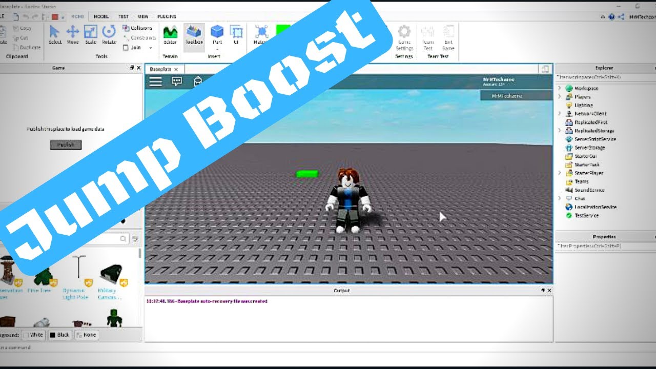 Roblox Studio Tutorial Jump Boost Youtube - jump boost roblox
