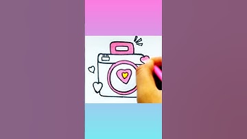 How to draw a colourful camera| Easy camera drawing for beginners step by step