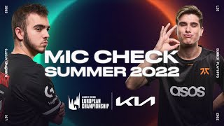 Fight for Finals! | Kia Mic Check | 2022 LEC Summer Playoffs Round 2