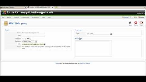 Joomla! Web links: creating a new web link in the backend