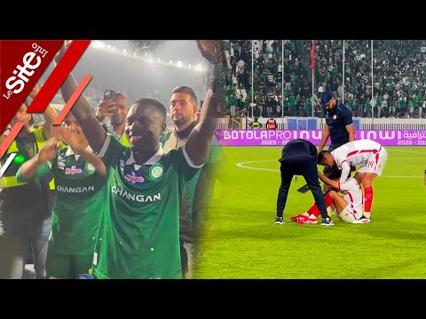 احتفالات كبيرة للاعبي الرجاء مع الجمهور وحسرة لاعبي الكوكب