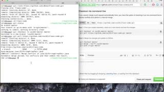 Github pull request with conflicts, command line