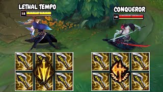 CONQUEROR vs LETHAL TEMPO YONE FIGHTS & WHICH RUNE IS BETTER?