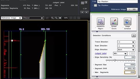 CV-X Machine Vision System: Trend Edge Position Tool