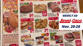 Jewel-Osco Weekly Ad Nov.20-28 Happy Thanksgiving🦃25% off Wine & Spirit The Buy 3 Savings/Buy1 Get 1