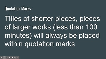 Italics vs Quotation Marks