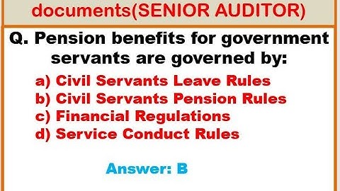 Senior Auditor MCQs FPSC | Preparation of Pension Documents Explained with Past Papers Guide