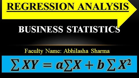 Business Statistics~ Regression Analysis
