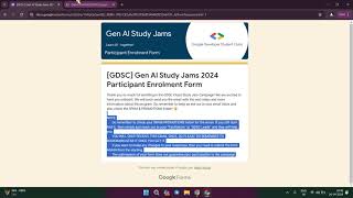 Gen AI Study Jam Enrollment Form Registration | GDSC ZCOER