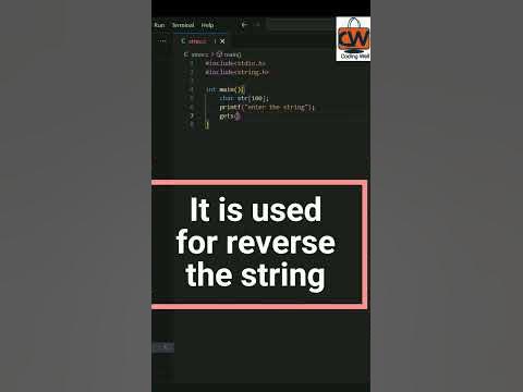 Use of strrev() in c programming #trendingshort #coder - YouTube