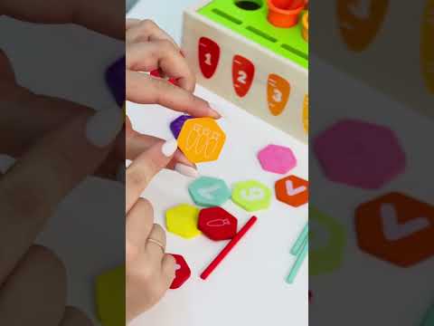 Дитяча логічна гра арифметика, дитяча іграшка дерев'яний бокс "Навчання рахунку", логічна дошка сортер, видео 1