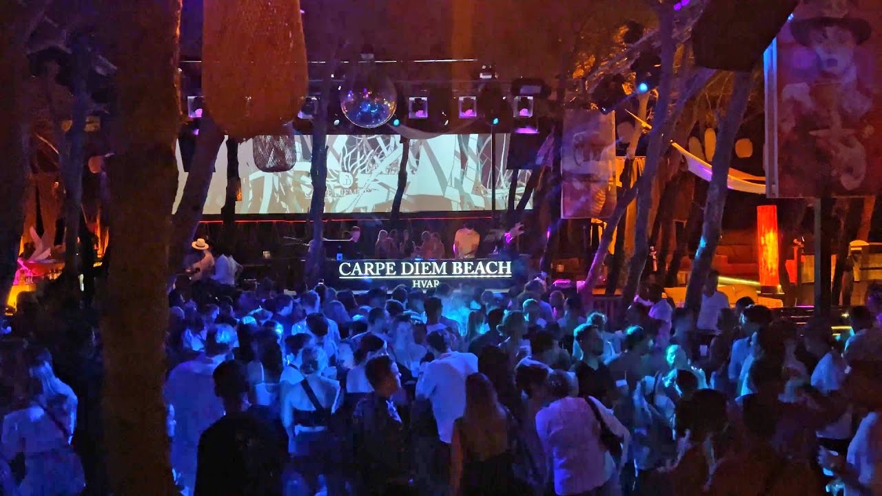 Night party at Carpe Diem Beach Club in Hvar | Yacht week in Croatia 2022 -  YouTube