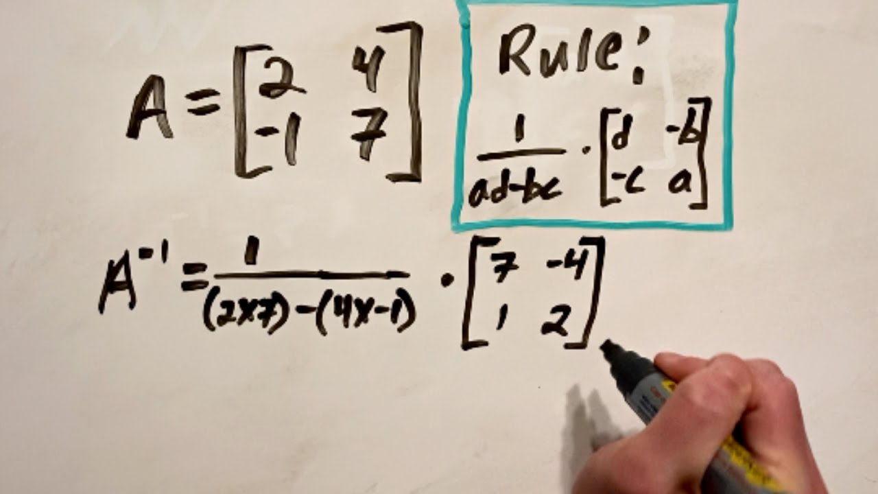 How to find the inverse of a matrix 2x2 youtube