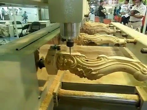 4 AXIS Rotary Muilple heads Wood CNC router for 3D ...