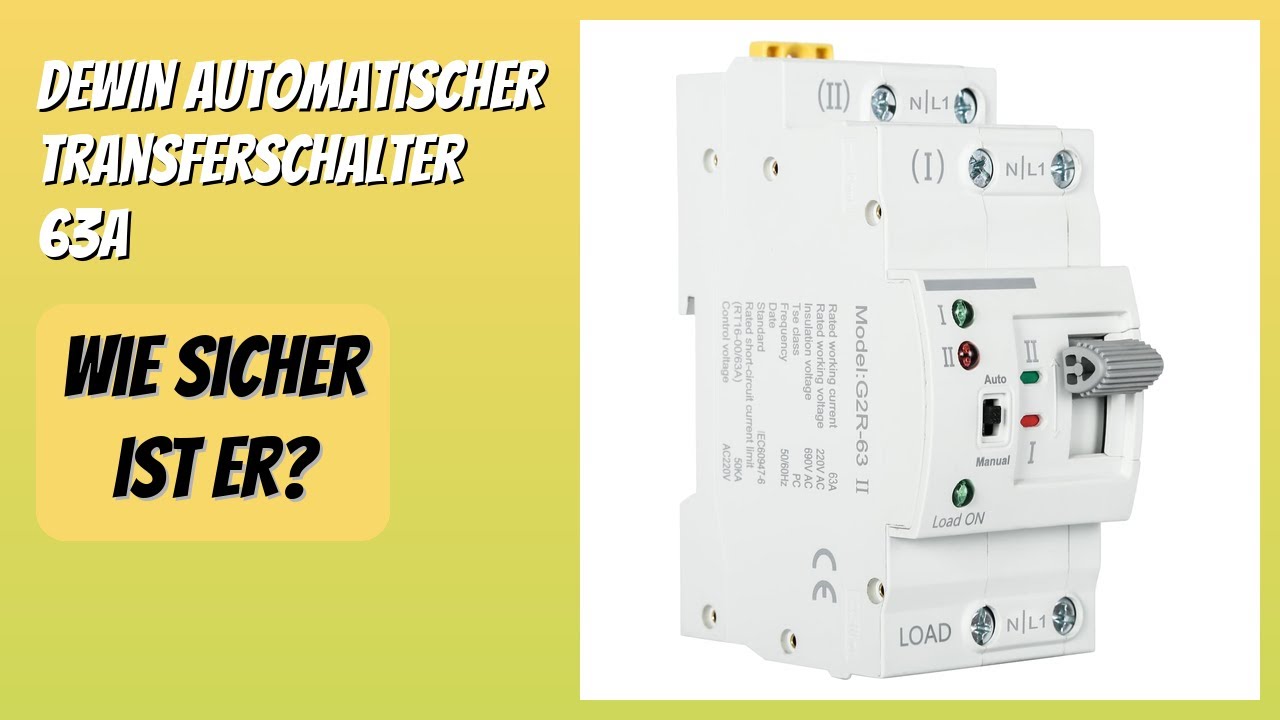 DEWIN Interruptor de Transferencia G2R Riel Din 4P 63A ATS Interruptor