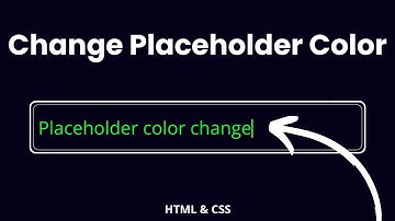 How to Change Color of Placeholder | Change Input Text Color | Simple HTML & CSS Tutorial