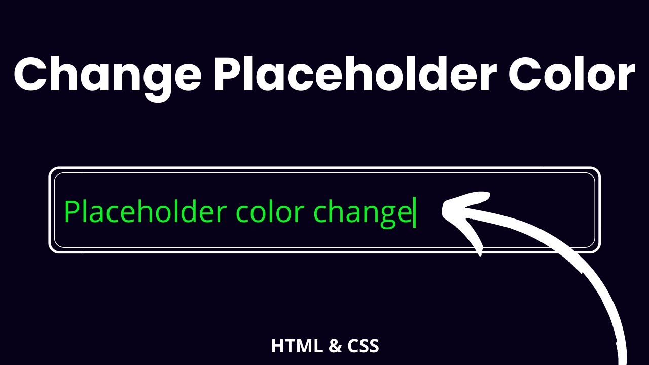 Placeholder html. Html how to change text Color. Placeholders for CSS. Input change events.