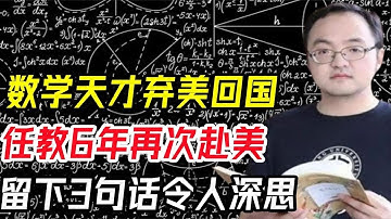数学天才许晨阳：弃美归国，在北大任教6年后，为何要再度赴美？