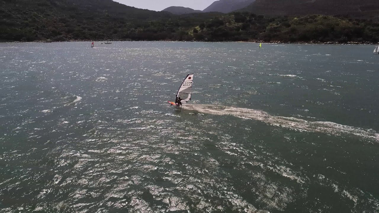 Windsurfing aerial shot by Parrot Anafi video 03