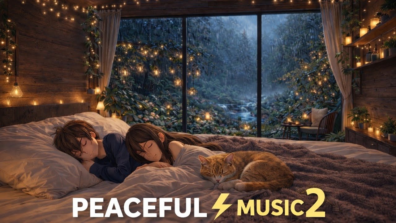 Cozy Rain Night 🌙 Deep Sleep Music with Nature Sounds #sleepmusic #rainsounds #DeepSleep