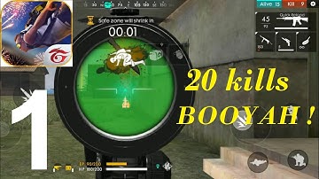 Free Fire: Battlegrounds - Gameplay Walkthrough Part 1 - 20 kills BOOYAH ! (iOS, Android)