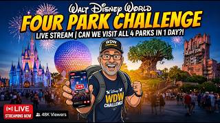 LIVE Visiting ALL 4 Disney World Theme Parks in a Single Day Live Stream Challenge