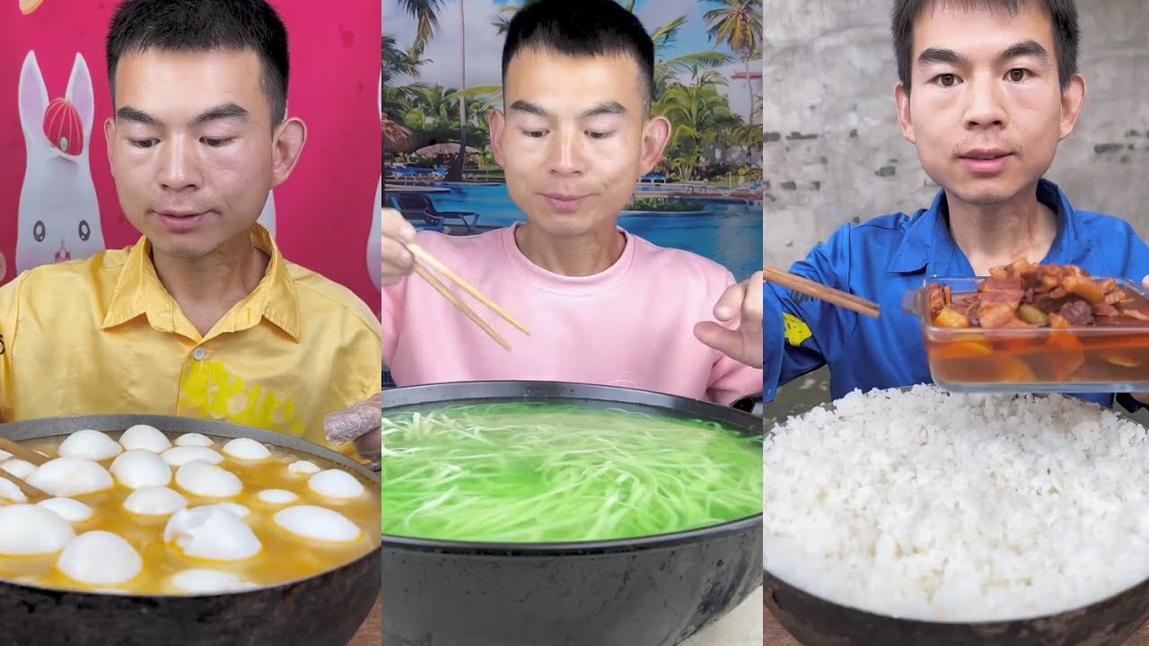 Mukbang Foodie Meat 🍖🥓 Pork Chicken 🍗 Noodles 🍜 with Chinese food 