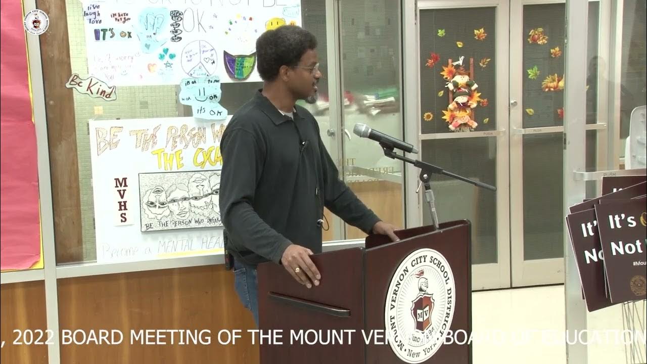 Mount Vernon Board of Education Meeting October 25 2022 YouTube