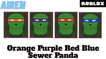 Orange Purple Red Blue Sewer Panda Find the Pandas Roblox