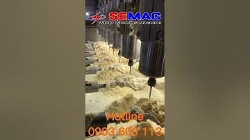 Máy Chạm Khắc CNC 8 Đầu Khắc Hoa Văn Đục Tượng | Máy Chạm Khắc CNC Semac