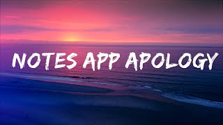 Cate Tomlinson - Notes App Apology (Lyrics) | Lyrics Video (Official)