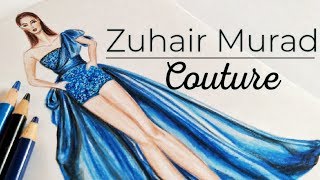 Pencil Blending | Zuhair Murad Couture | Fashion Illustration