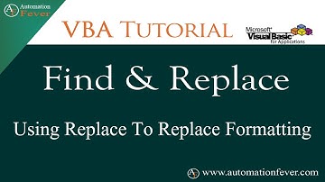 Using Replace To Replace Formatting - Find & Replace | VBA Tutorials in Hindi