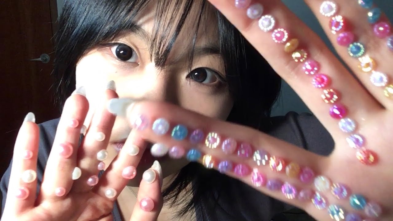 ASMR : 망한 비즈 스티커 카메라 터칭 + 사물 탭핑