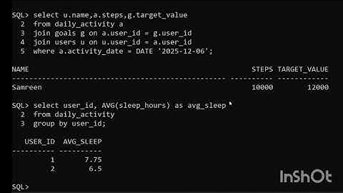 Fitness Tracking App Database in Oracle SQL | Part 2 (Practical SQL Execution)