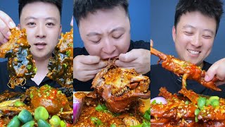 Braised Monkfish With Spicy Yangtou U0026 Giant Beef Hoof  Ultimate Spicy Seafood Mukbang Feast 