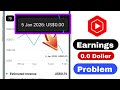 YouTube Earning 0 dollar count problem yt studio earning count nahi hui | yt studio earning 0 dollar