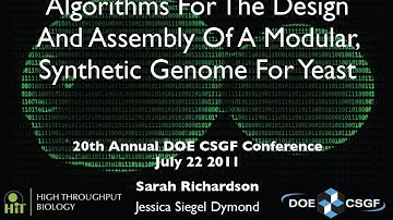 DOE CSGF 2011: Algorithms for the design and assembly of a modular, synthetic genome for yeast