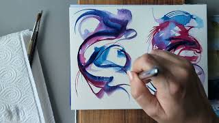 How to make abstract marks to prepare for painting